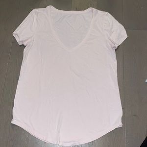 Baby pink v neck tee